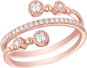 0.36Ct G-H/I1 Round Natural Diamond Designer Wrap Ring
