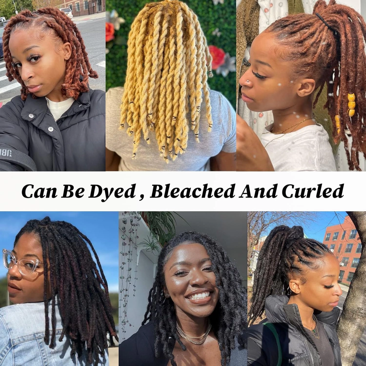 0.6 cm Width 12 Inch 30 Strands Human Hair Loc Extensions, Natural Black 100% Full Handmade Permanent Real Human Hair Dreadlock Extensions for Women/Men/Kids Can Be Dyed Bleached Curled Twisted