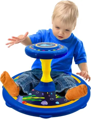 1, 2, 3, 4Year Old children's 360 ° rotating seat toy, Children's Day gift, boys and girls' birthday gift, ocean style, sitting and rotating toy, Toddler Toys Early Development&Activity Toys (Blue)