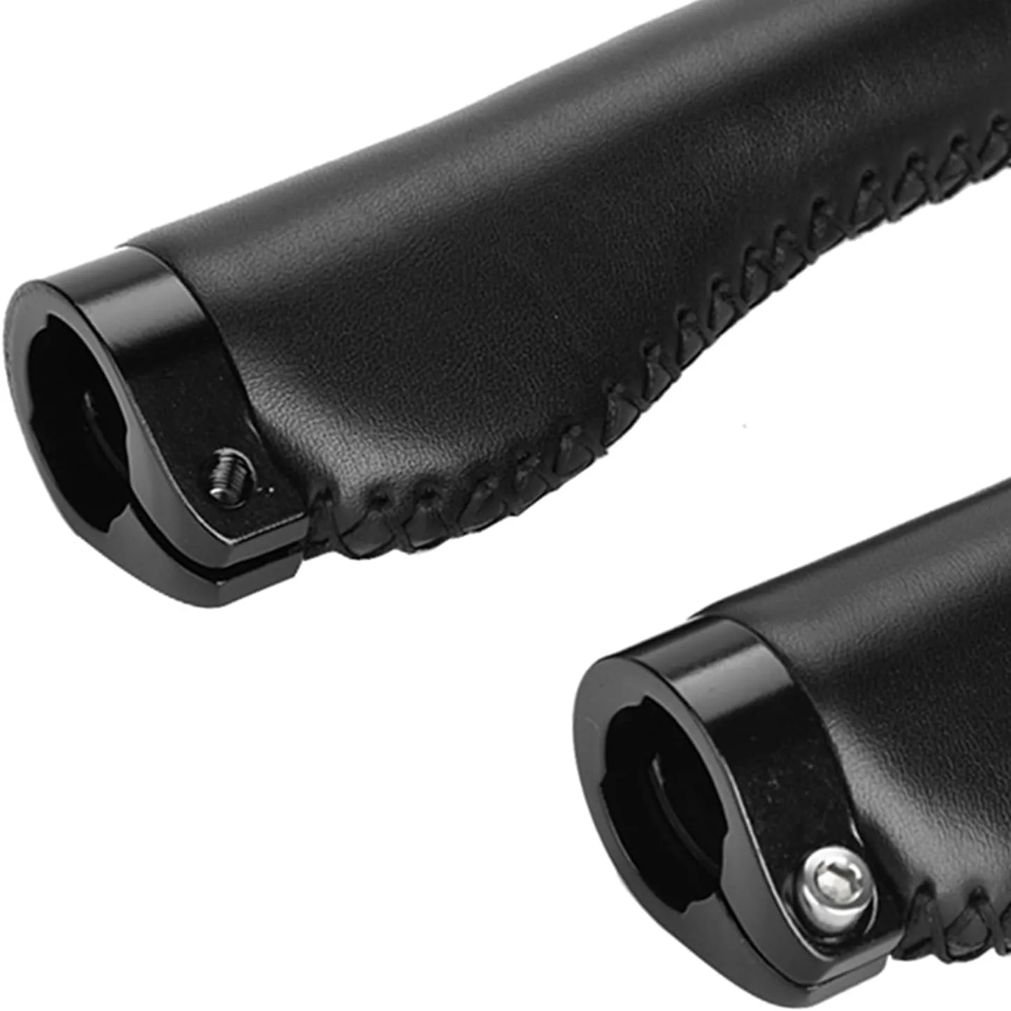 1 Pair PU Leather Mountain Bike Folding Bic ycle Cycling Lockable Handle Grips