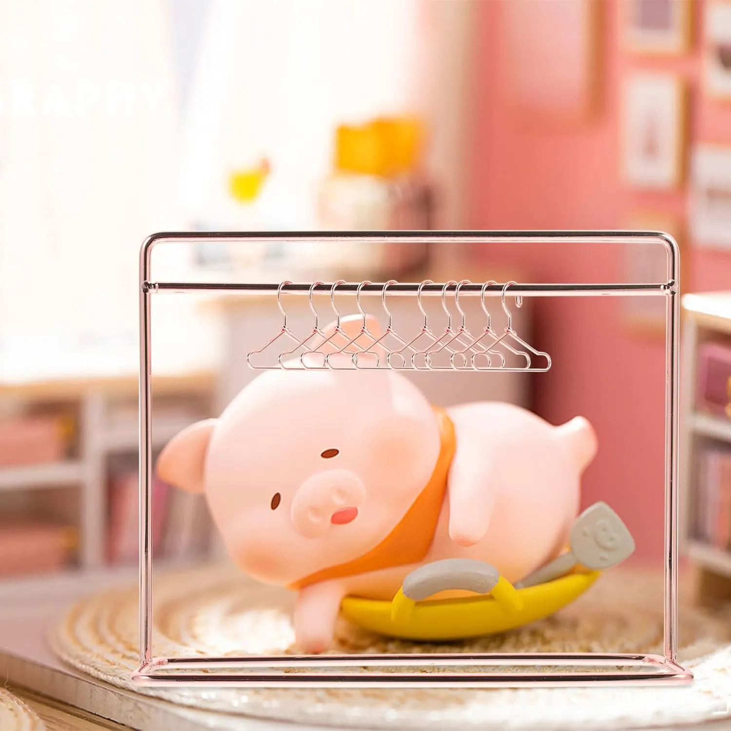 1 Set Mini Doll Clothes Rack Mini Doll Clothes Hanger Doll Garment Rack with Hangers Miniature Metal Doll Hangers Doll Wardrobe Furniture Accessories for Dollhouse Supplies