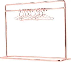 1 Set Mini Doll Clothes Rack Mini Doll Clothes Hanger Doll Garment Rack with Hangers Miniature Metal Doll Hangers Doll Wardrobe Furniture Accessories for Dollhouse Supplies