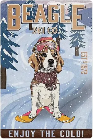 1000 Piece Jigsaw Puzzle Dog Beagle Ski Co.Enjoy The Cold Difficult and Challenge Jigsaw Puzzle Funny Family Teenager Entertainment Game Creative Puzzle Wooden Puzzles Props Kid Toy