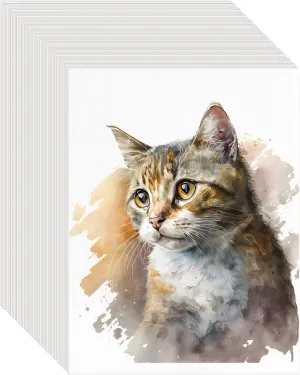 100PCS 8.5x11 Watercolor Paper Bulk, 140lb/300g Cold Press Thick Water Color Paper Pad for Kid Child Adult, White Art Paper for Drawing Painting Markers Gouache, Textured Cotton Paper Sheets