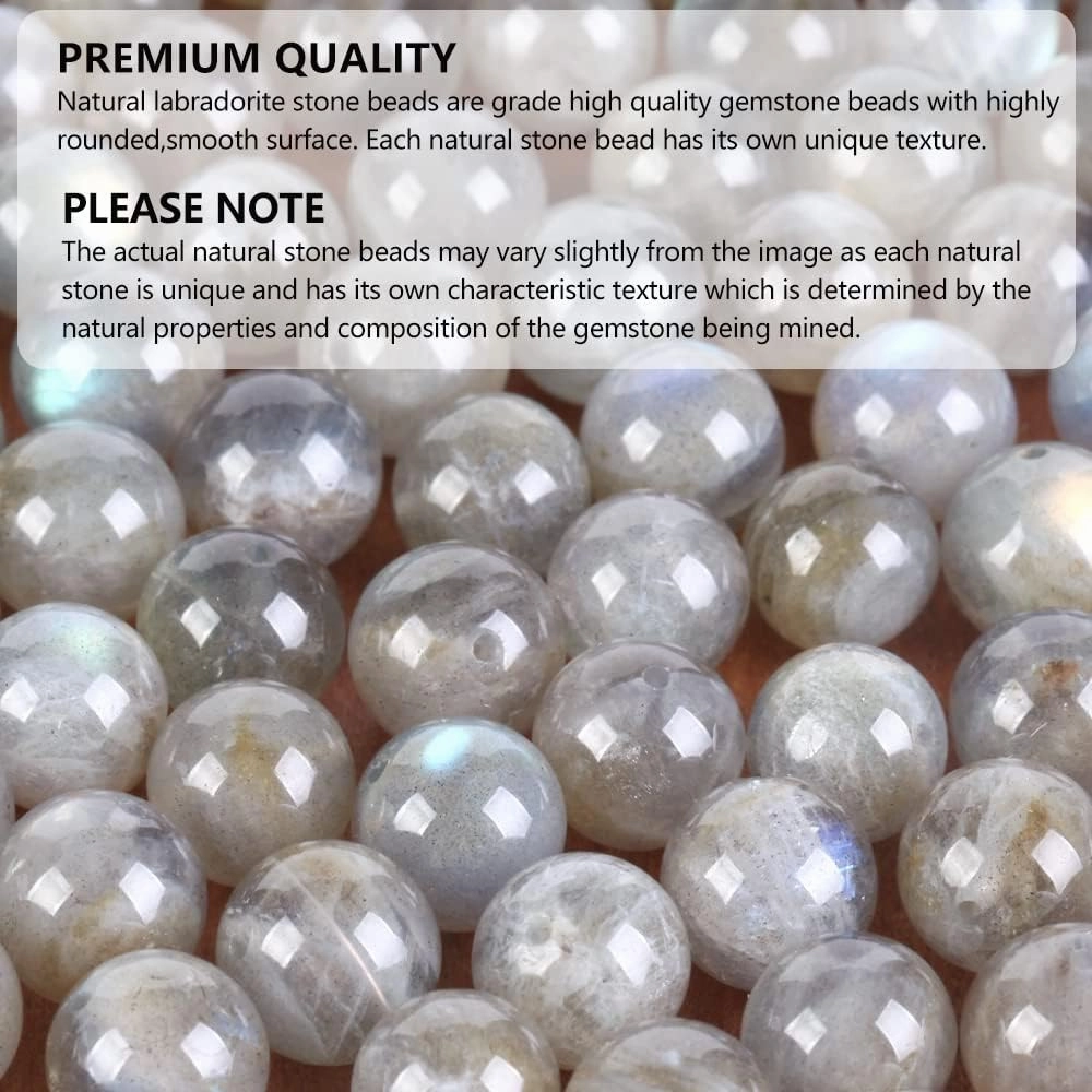100pcs 6mm Natural Labradorite Gemstones Loose Spacer Round Stone Beads for Jewelry Making Necklaces Bracelets