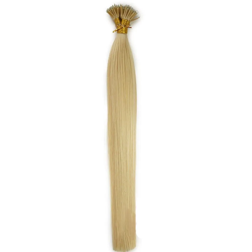 100Strands AAAAAAA Nano Ring Tip Straight Remy Human Hair Extensions (20" 0.5g/s, Light Blonde)