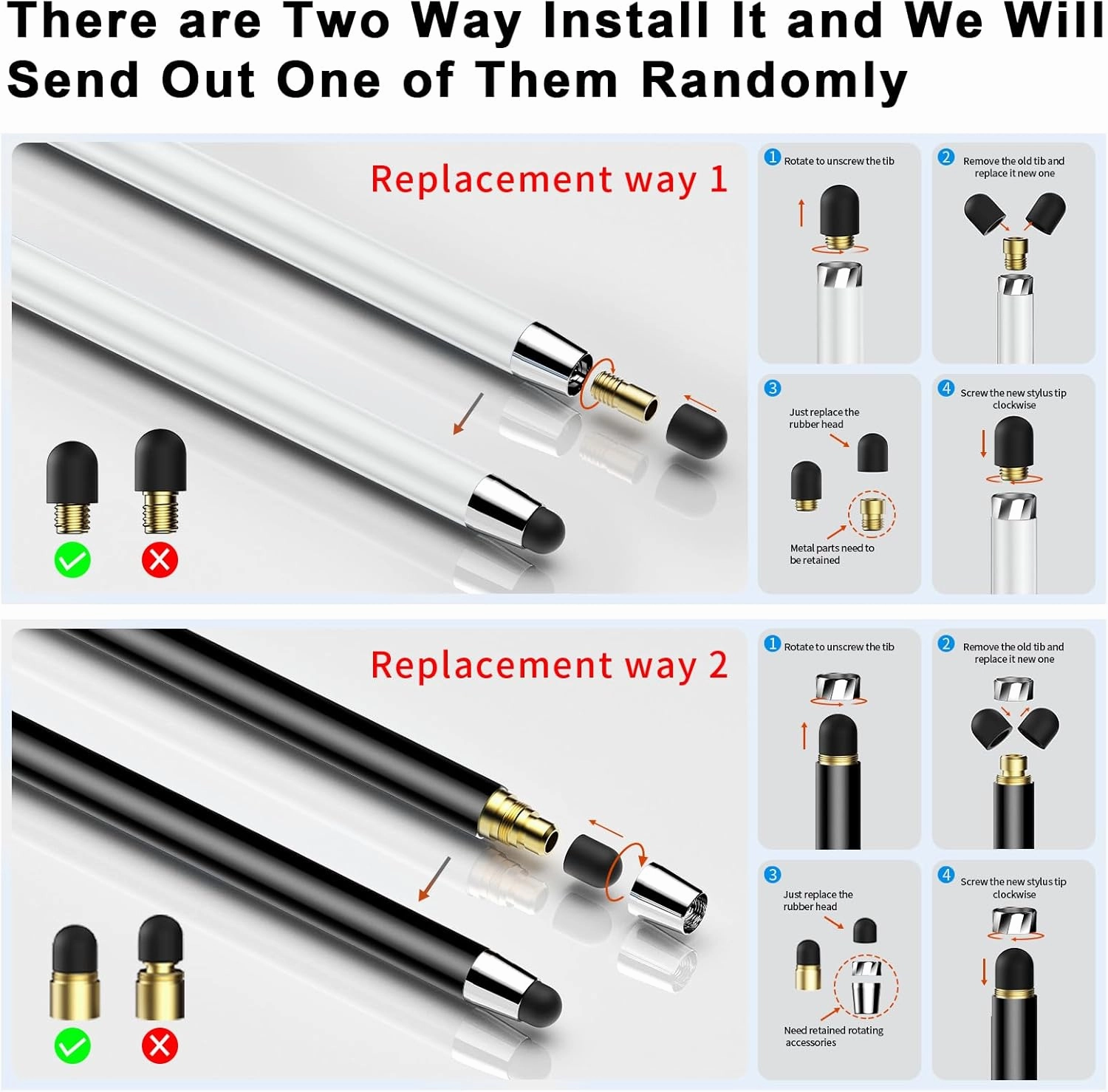 10 PCS Stylus,Stylus Pen for Touchscreen,Stylus 2-in-1 High Sensitivity & Precision Suitable for All Touch Screens of iPhone/ipad/Android Tablets(10 Stylus Pen Withe/Black   20 Tips)
