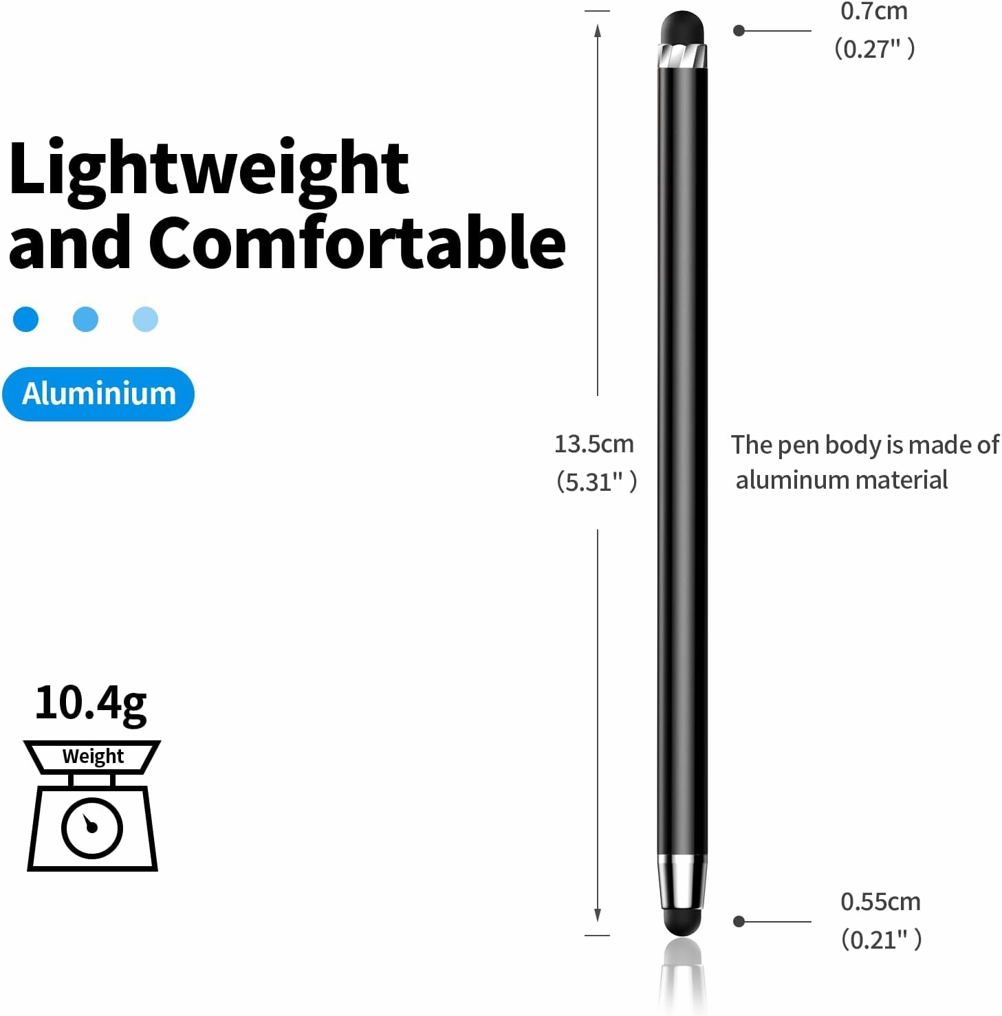 10 PCS Stylus,Stylus Pen for Touchscreen,Stylus 2-in-1 High Sensitivity & Precision Suitable for All Touch Screens of iPhone/ipad/Android Tablets(10 Stylus Pen Withe/Black   20 Tips)