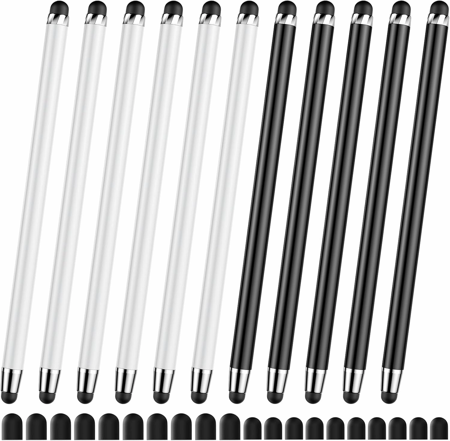 10 PCS Stylus,Stylus Pen for Touchscreen,Stylus 2-in-1 High Sensitivity & Precision Suitable for All Touch Screens of iPhone/ipad/Android Tablets(10 Stylus Pen Withe/Black   20 Tips)
