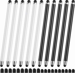 10 PCS Stylus,Stylus Pen for Touchscreen,Stylus 2-in-1 High Sensitivity & Precision Suitable for All Touch Screens of iPhone/ipad/Android Tablets(10 Stylus Pen Withe/Black   20 Tips)