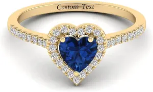 10K 14K 18K Gold 0.28 Cttw Moissanite/Natural Diamond Heart Shaped Gemstone Engagement Ring for Women 1 Carat Halo Heart Birthstone Promise Ring
