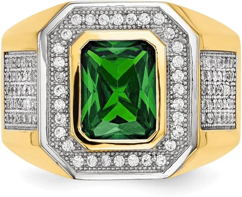 10K/14K/18K Solid Gold 1CT Emerald-cut Gemstone Ring for Men Square Black Onyx/Sapphire/Ruby/Emerald Man's Halo Signet Luxury Anniversary Rings Engagement Rings Band for Men Him Father Size 4-16