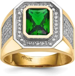 10K/14K/18K Solid Gold 1CT Emerald-cut Gemstone Ring for Men Square Black Onyx/Sapphire/Ruby/Emerald Man's Halo Signet Luxury Anniversary Rings Engagement Rings Band for Men Him Father Size 4-16