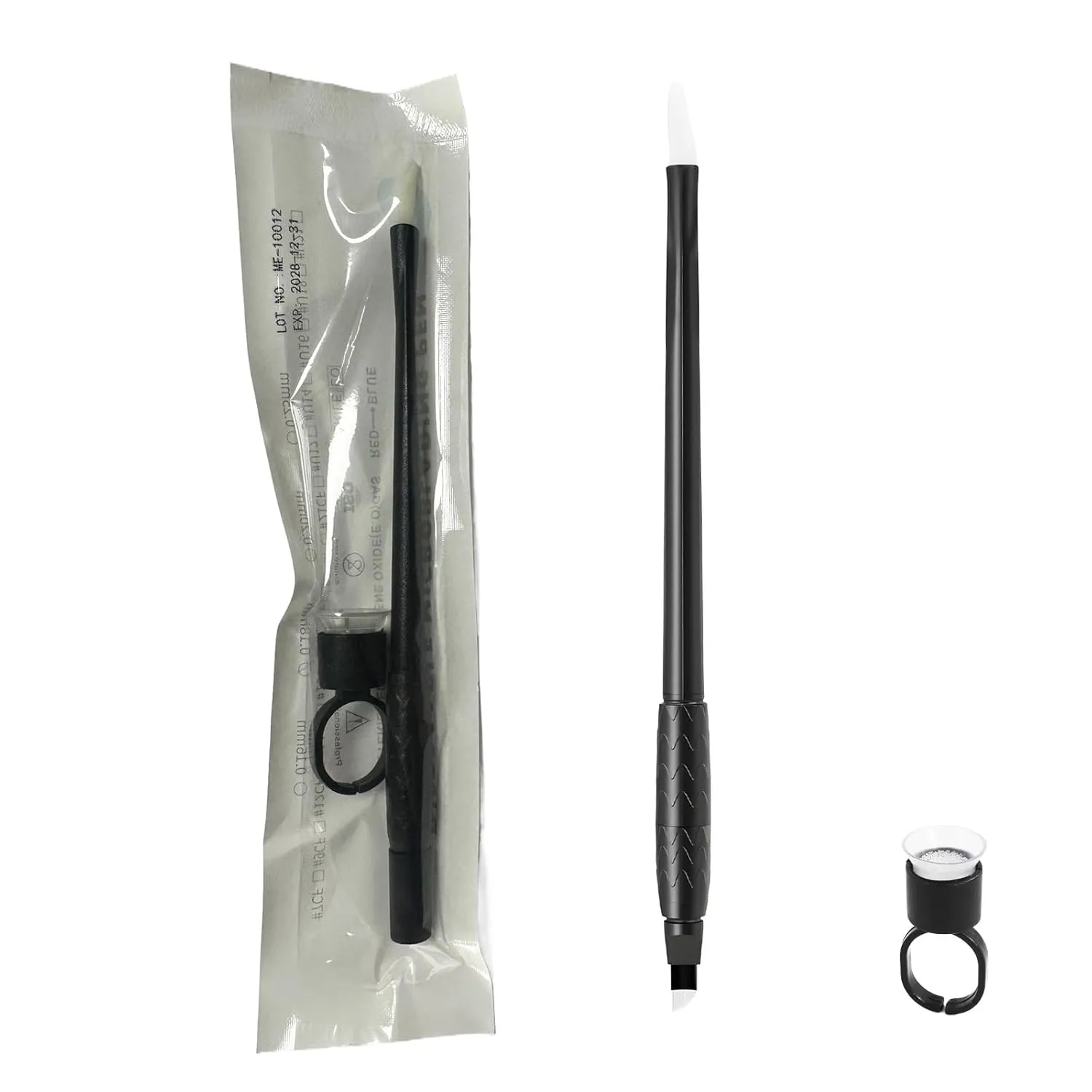 10pcs Disposable Microblading Pen Nano 0.18mm Blades with Pigment Sponge and Ring Disposable Sterile Microblades (C14 Nano 0.18mm)