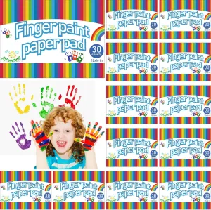 12 Pcs Finger Paint Paper Pad, 360 Sheets Total, 16x12in Finger Paint Paper for Art Painting Supplies for Drawing Classroom Activity