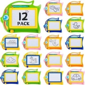 12 Pcs Mini Erasable Doodle Board Small Magnetic Drawing Board Kids Party Favors Magnet Drawing Pad Kids Drawing Board Sketch Board Doodle Pads for Kids Goodie Bag Stuffers Prizes, Colors at Random