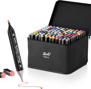 120 Colors Alcohol Markers, Dual Tips Alcohol Markers Chisel & Fine, Alcohol-Based Art Marker, Marker for Drawing Painting Card Making Coloring Book, Gift for Adults Kids Beginner - Black Barrel