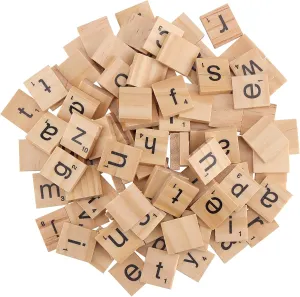 1200 PCS Wooden Letters Tiles, Small Letter Tile for Crafts, Wooden Alphabet Letter Tiles for DIY Decoration, Craft Projects, Spelling Alphabet, 0.8 x 0.7 x 1/5 Inch