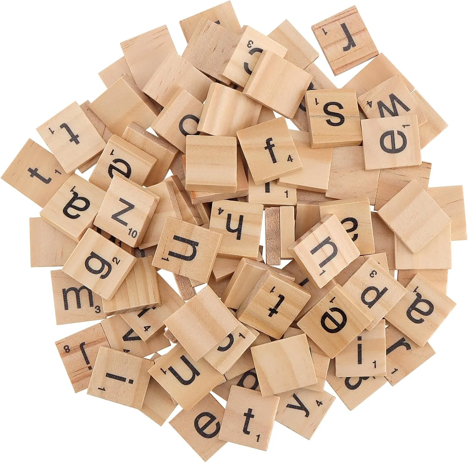 1200 PCS Wooden Letters Tiles, Small Letter Tile for Crafts, Wooden Alphabet Letter Tiles for DIY Decoration, Craft Projects, Spelling Alphabet, 0.8 x 0.7 x 1/5 Inch