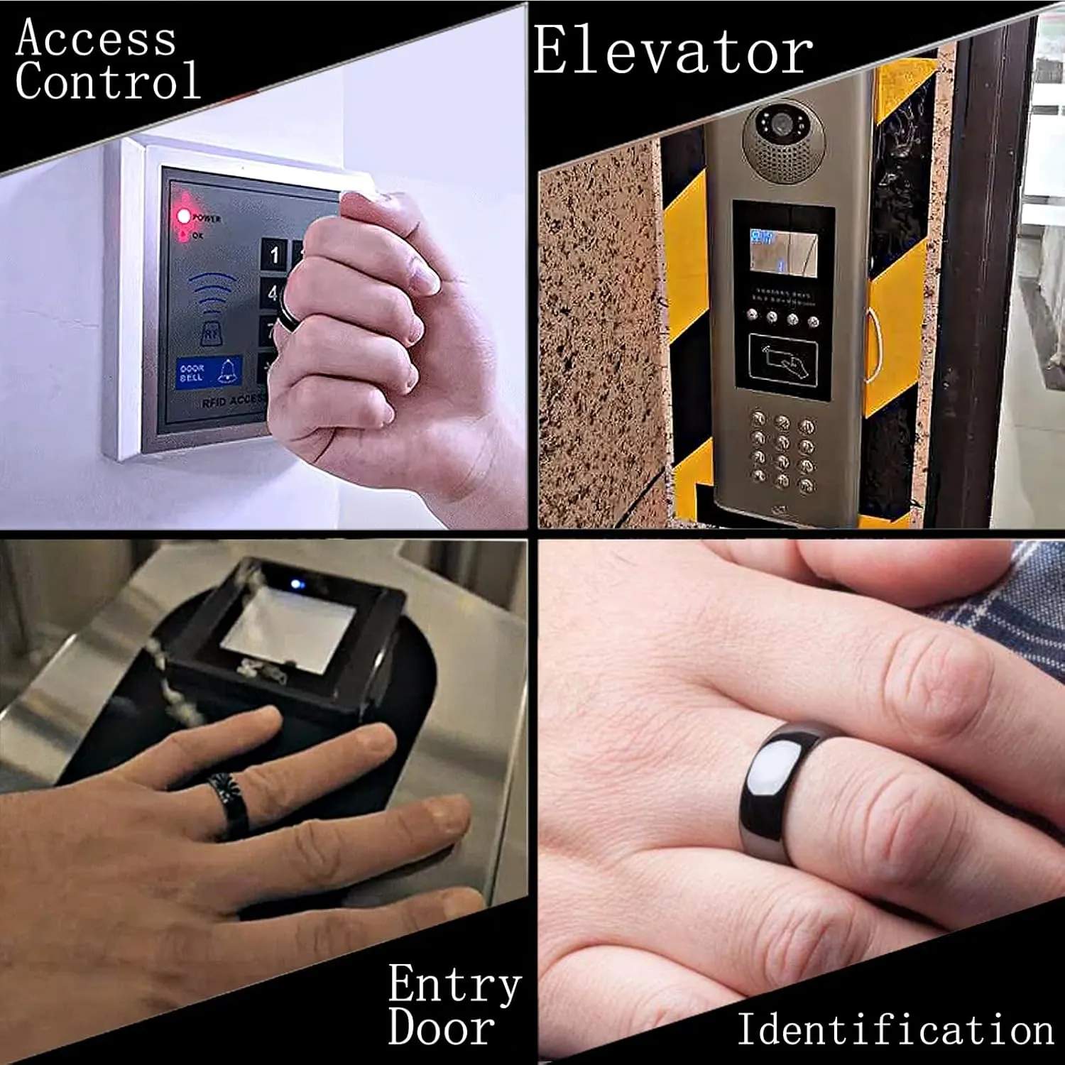 125kHz RFID Ring for HID ProxCard II Access Control Cards Proximity Compatible with 26 bit H10301 Format (White, US 12#)