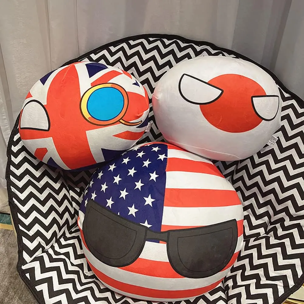 12Inch Country Ball Plushies, CountryBall Plush Stuffed Plush Toy, Birthday Xmas Gift for Kids Boys Girls (America)