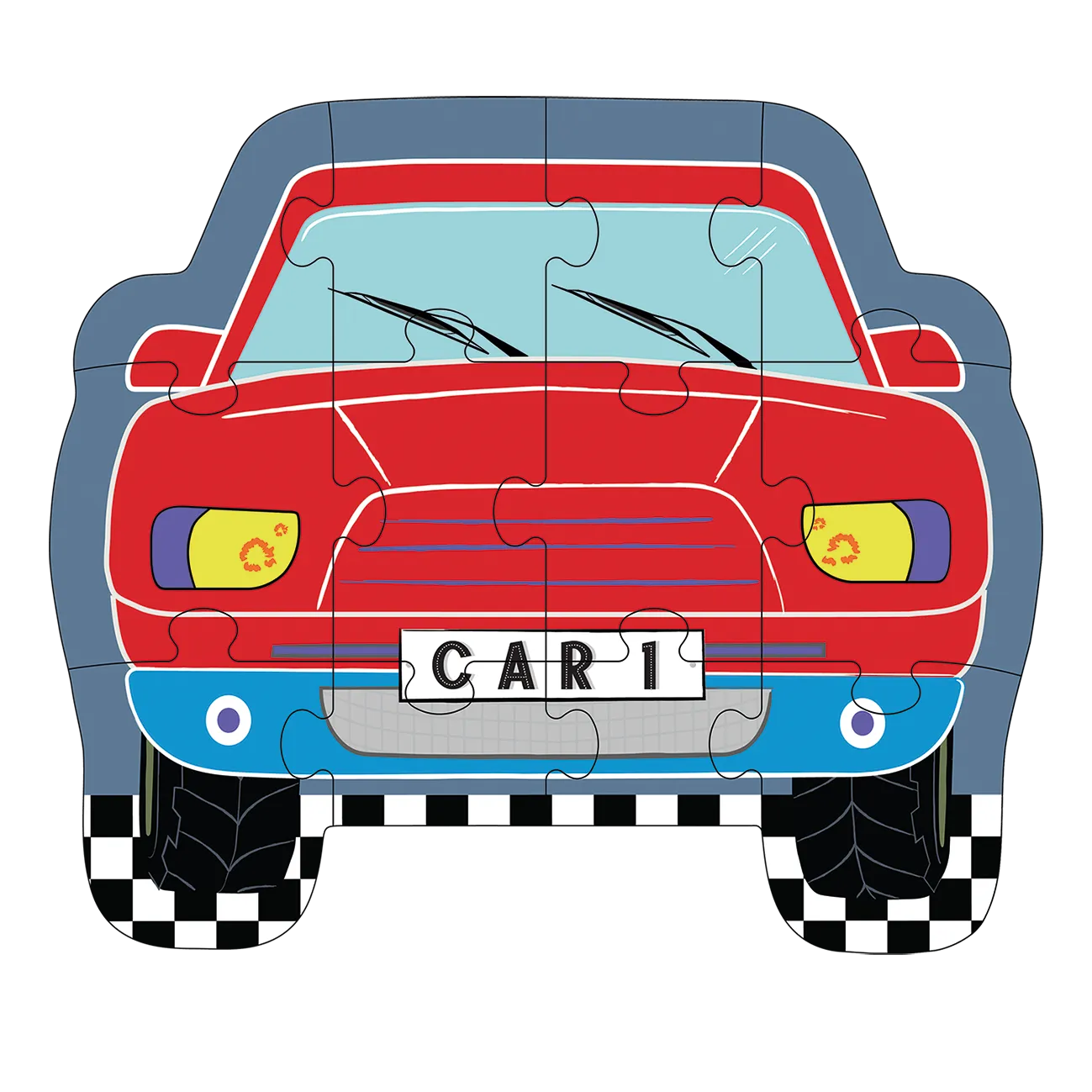 12pc Cars Shaped Jigsaw Puzzle