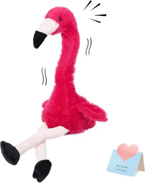 13’’ Talking Flamingo Toy Repeat What You Said Interactive Cute Plush Toy Flamingo Stuffed Animals Birthday Gifts for Boys and Girls, Red