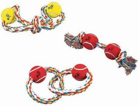 13" Rope Toys with Tennis Balls [Set of 2] Style: 15" Figure 8-2 Ball
