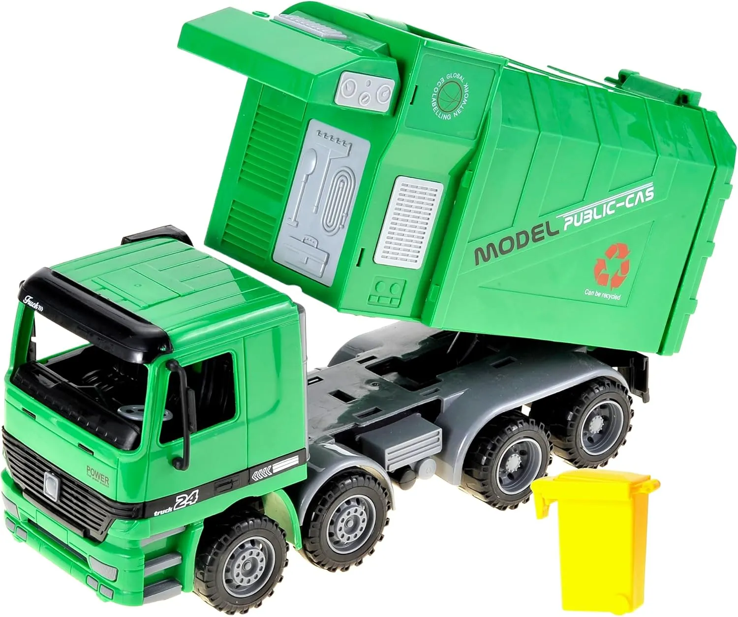 14” Large Garbage Truck Toy - Big Construction Vehicle - Friction Powered - Pretend Toy Gift for Toddlers Boys 5-6 Years