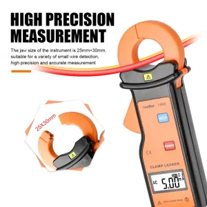 140A Digital Current Clamp Meter Measures AC Current to 60.00A Measures AC/DC Voltage to 600 V, Resistance and Continuity, Data Strorage Can be Uploaded to PC
