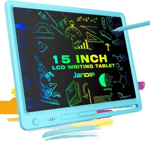 15-inch LCD Writing Tablet for Kids，Doodle Boards for Children 3-12 Year Old, Educational Toys, Magnetic Planning Board for Fridge（Blue）