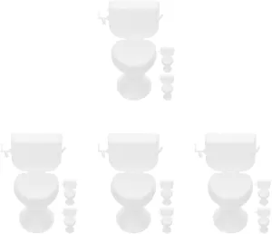 15pcs Miniature Toilet Ornament Realistic Dollhouse Furniture Accessories Plastic Bathroom Decor for Dollhouse Mini House and Landscape Decoration