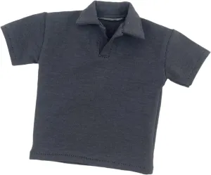 1/6 Scale Male Lapel T Shirt Figures Costume Practical Cloth Wear Resistant Miniature Clothing Dress up for 12" Figures, Deep Gray