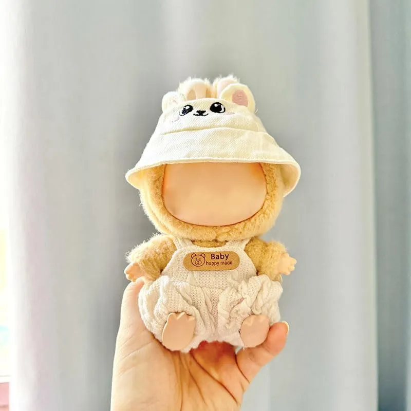 17cm Doll Clothes Suitable for labubu, Dolls Accessories Set Gift for Kids 1Hat 1Rompers No Doll TL700 (White)