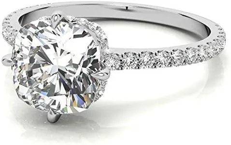 1.8Carat -7.0mm NESW-Oriented Cushion Moissanite Engagement Ring With Natural diamond In14k Gold For Women,D-VVS1