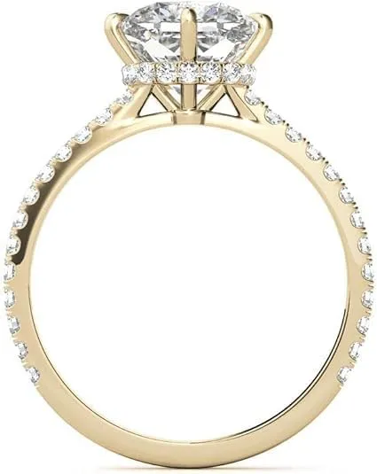 1.8Carat -7.0mm NESW-Oriented Cushion Moissanite Engagement Ring With Natural diamond In14k Gold For Women,D-VVS1