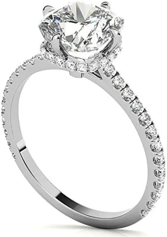 1.8Carat -7.0mm NESW-Oriented Cushion Moissanite Engagement Ring With Natural diamond In14k Gold For Women,D-VVS1