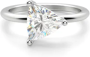 1.99 CT Trillion Cut Colorless Moissanite Engagement Ring Wedding Bridal Ring Set, Diamond Ring, Anniversary Solitaire Halo Accented Promise Vintage Antique Gold Silver Ring Siyaa Gems