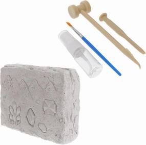 1 Set Boys and Girls DIY Archaeological Dig Toys Natural Mineral Stones Excavating Toy Safe for Children's Play