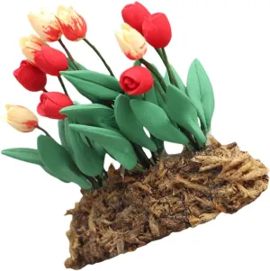 1pc Dollhouse Mini Flowers Miniature Dollhouse Plants Model Figure 1/12 Scale Doll House Mini Garden Decorations Fake Flowers for Pot Fake Potted Flowers for Kids