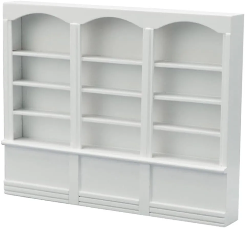1pc Mini Furniture Accessory Mini Triple Bookcase Display Cabinet for Doll House Compact Decorative for Home Office Restaurant and Use