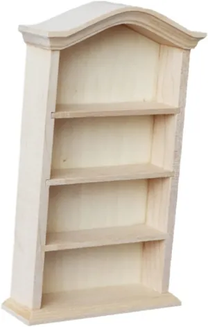 1pc Miniature Scene Accessory Vintage Curved Top Cabinet Storage Rack for Dollhouse Furniture Lifelike Design for Mini House Decoration and Adornment for Collectors and Boys and