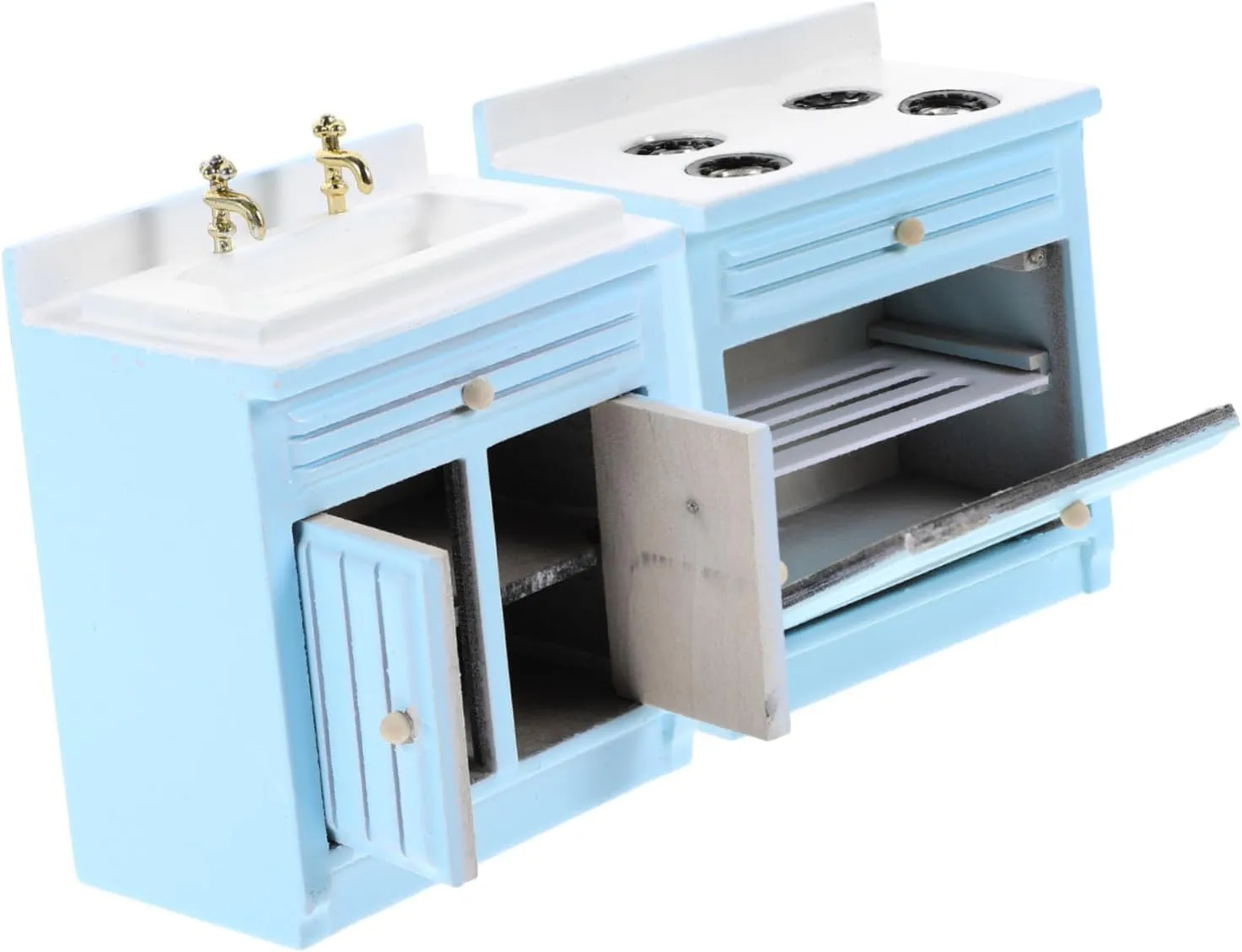 1set Miniature Dollhouse Kitchen Scale Sink Stove Model Chic Compact Kitchen Furniture for Mini Home and Landscaping Accessories for Creative Play