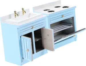 1set Miniature Dollhouse Kitchen Scale Sink Stove Model Chic Compact Kitchen Furniture for Mini Home and Landscaping Accessories for Creative Play