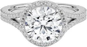 2 CT Round Cut Moissanite Engagement Ring 10K 14K 18K Solid White Gold, 925 Sterling Silver wedding ring Luxury diamond Promise Ring