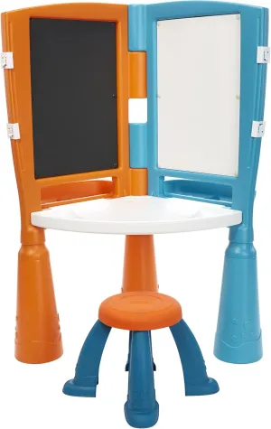 2-in-1 Drawing Table – Multi-Sided Desk with Easel, Chalkboard, & Dry-Erase Board for Arts, Crafts, and Homework