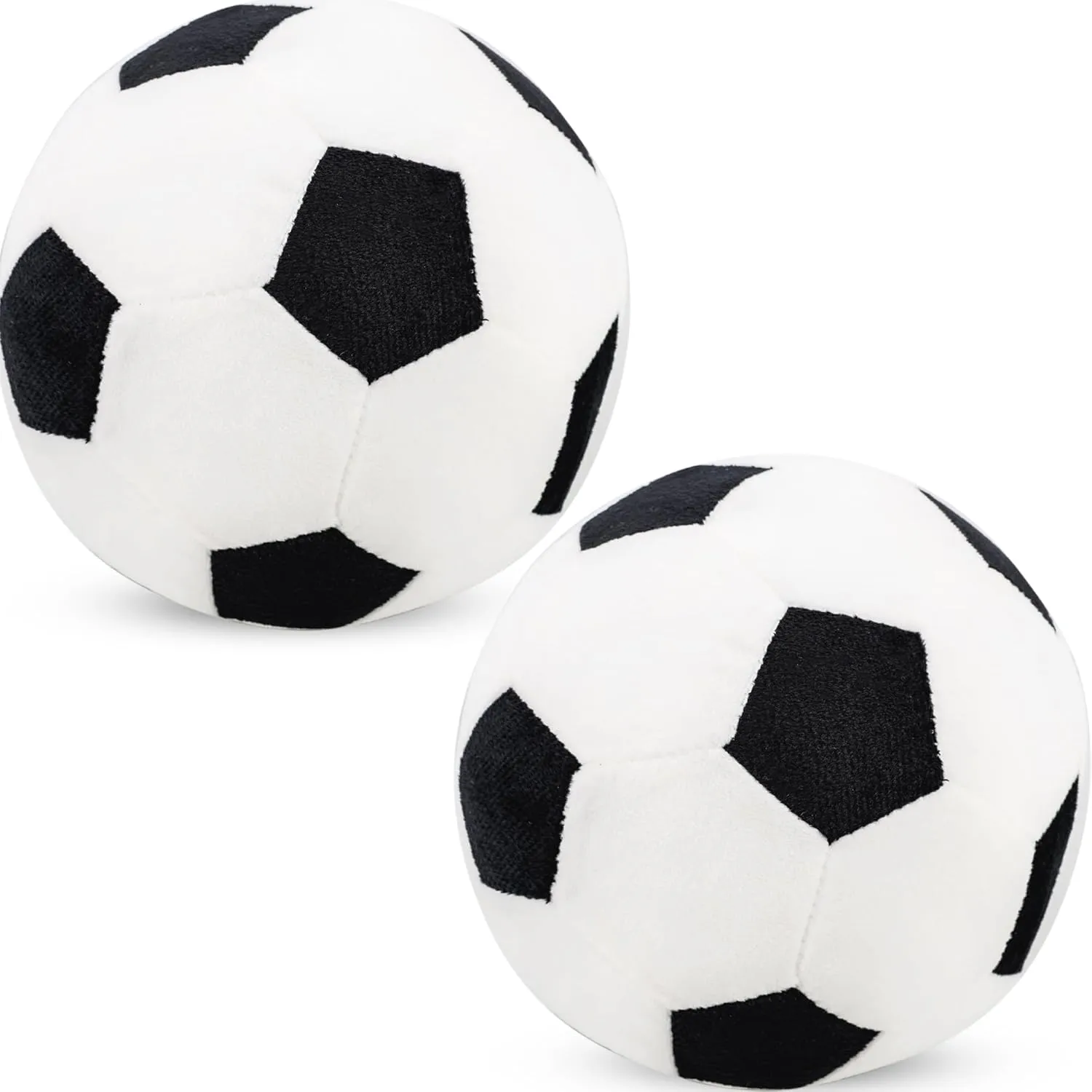 2 Pack Plush Soccer Ball Pillow Fluffy Stuffed Toy Soccer Ball Soft Sports Throw Pillows for Home Bedroom Sofa Decoration Sport Theme Birthday Party Supplies