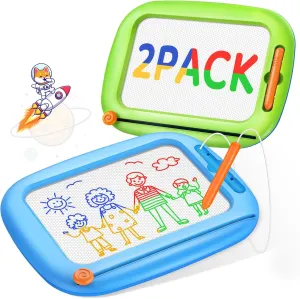2 Packs Magnetic Drawing Board for Kids, Toddler Toys Age 1-2 & 2-3 Boys Girls, Doodle Board for Toddlers 1-3, Educational Learning Toys for 1 2 3 Year Old Baby, Ideal Christmas Birthday Gifts