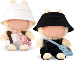2 Sets 17cm Doll Clothes(No Doll), Clothes for Dolls Accessories,Replacement Toy Clothes Including Rompers, Hats and Bags, Toy Outfit for Dress up & Display