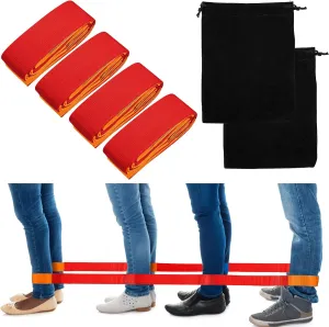 2 Sets 4 Legged Race Bands for Kids Field Day Team Building Games for Work Birthday Holiday Party Outdoor Activities for Adults Boys Girls Group Fun Games(39 x 4 Inch)